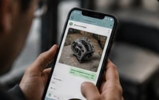 Cliente enviando la foto de una pieza por WhatsApp